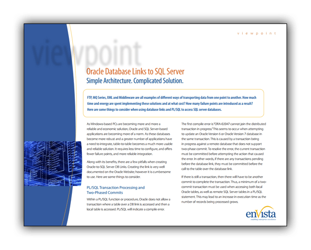 White Paper: Oracle Database Links to SQL Server